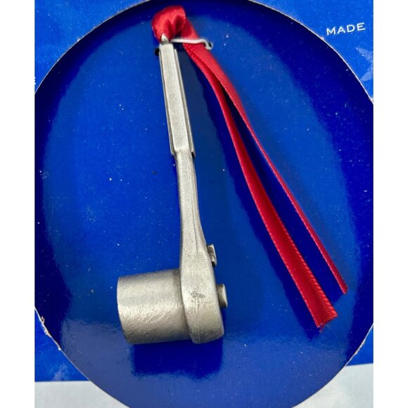 Gloria Duchin Collectible Ornament Set Pewter Drill & Socket Wrench - Red Ribbon - Picture 4 of 8